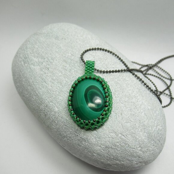 Malachite Cabochon pendant - Picture 4 of 12